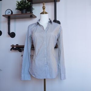 Worthington White and Black Vertical Stripe Shirt